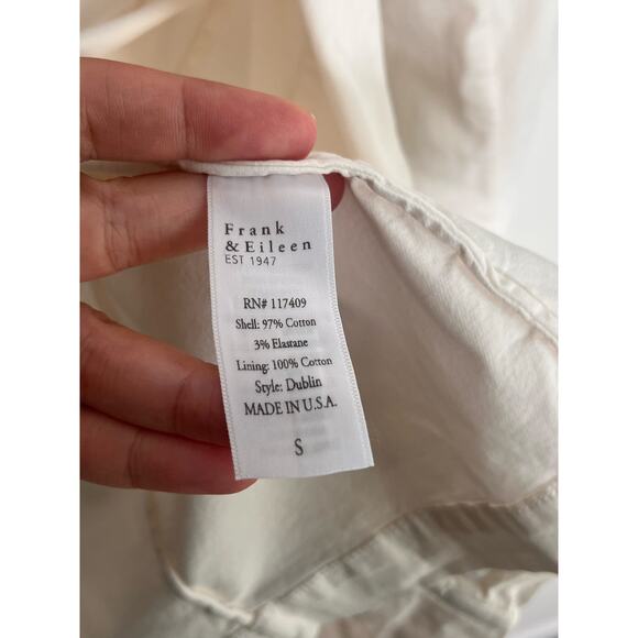 Frank & Eileen Dublin Long Sleeve Open Front Tailored Blazer Vintage White Small - Picture 6 of 7